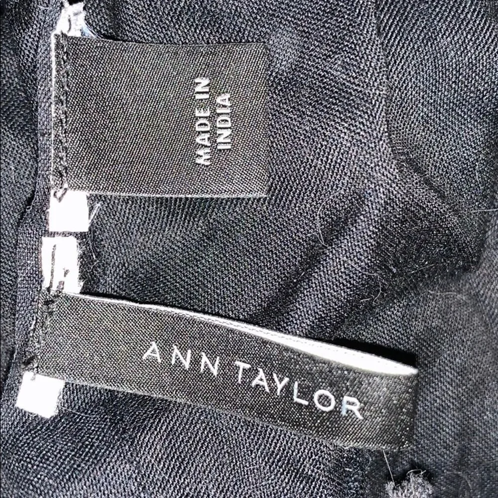 Euc Ann Taylor embroidered dot tassel scarf